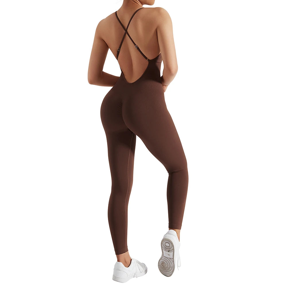 Bodycon Jumpsuit Women Full Seasons Casual Fitness Sporty Playsuit