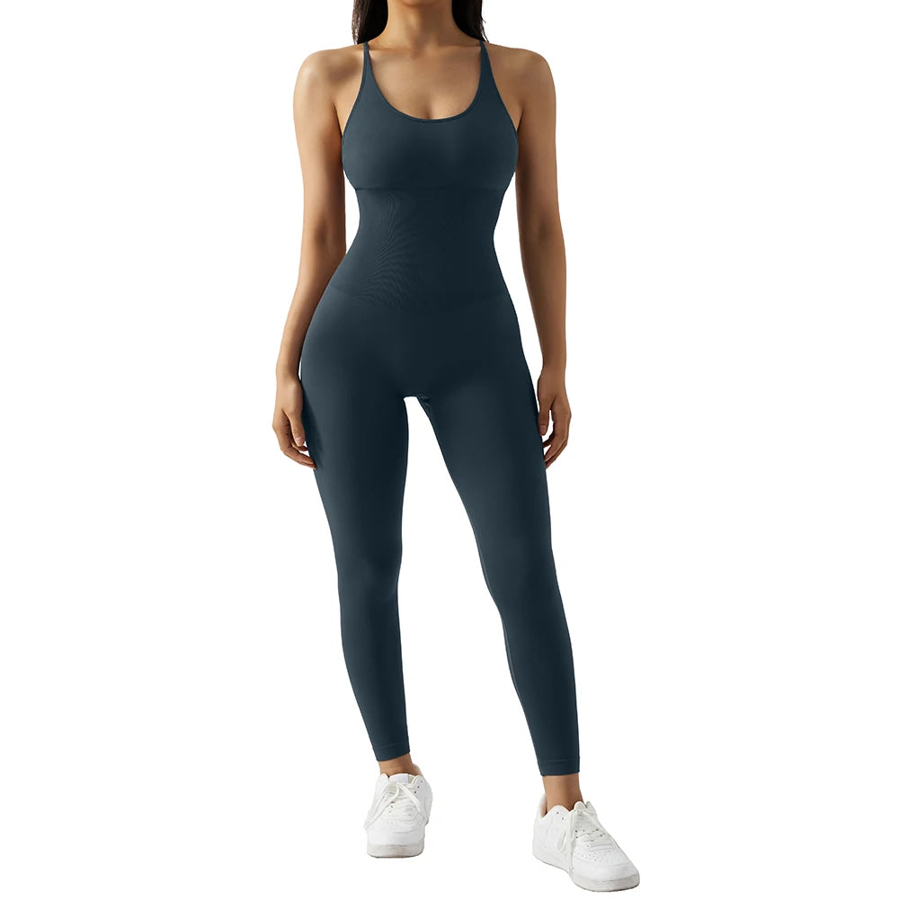 Bodycon Jumpsuit Women Full Seasons Casual Fitness Sporty Playsuit