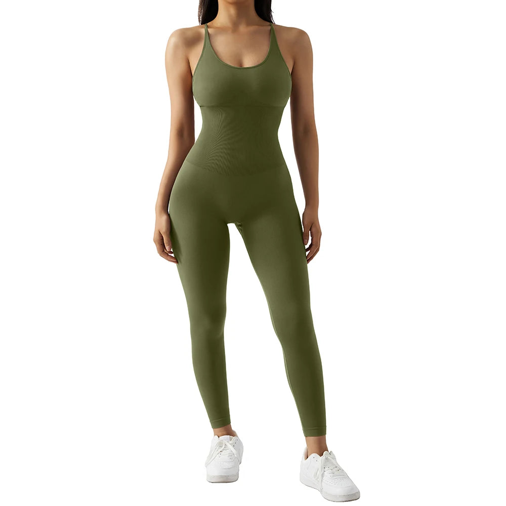 Bodycon Jumpsuit Women Full Seasons Casual Fitness Sporty Playsuit