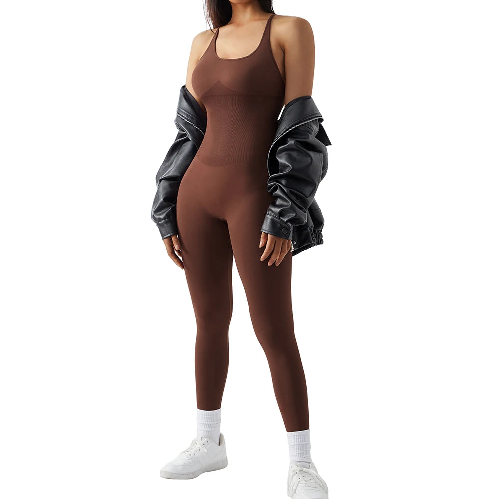 Bodycon Jumpsuit Women Full Seasons Casual Fitness Sporty Playsuit
