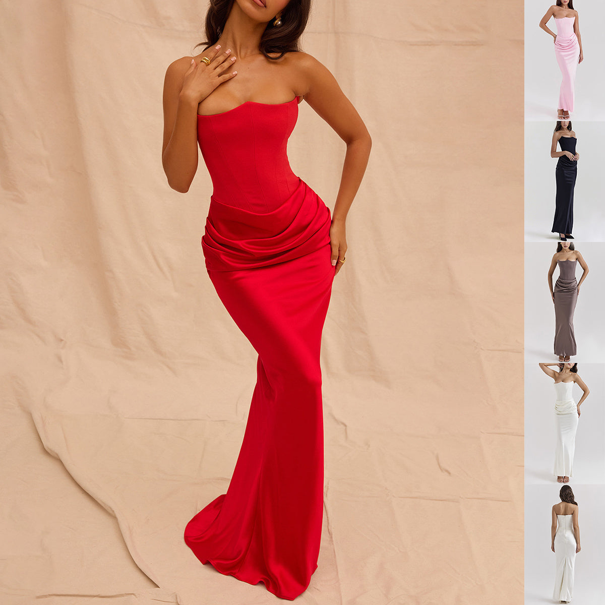 Slim Tube Top Long Sexy Dress For Women