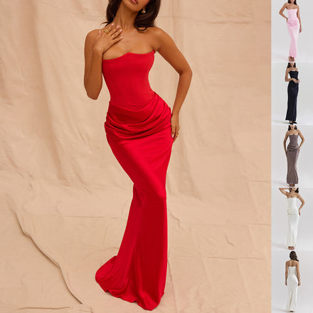 Slim Tube Top Long Sexy Dress For Women